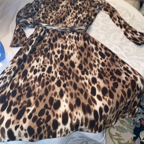 NWT Jones, New York extra large, brown and tan long sleeve dress - Picture 5 of 5